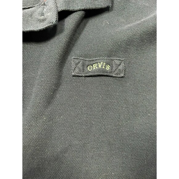 Lot Of 2 Orvis Mens Polo Shirts 2XL Black and Blue 100% Cotton - Picture 5 of 6